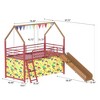 GDFStudio Stefan Contemporary Twin Size Metal Loft Bed with Slide, Curtain and Decorations - 3 of 4