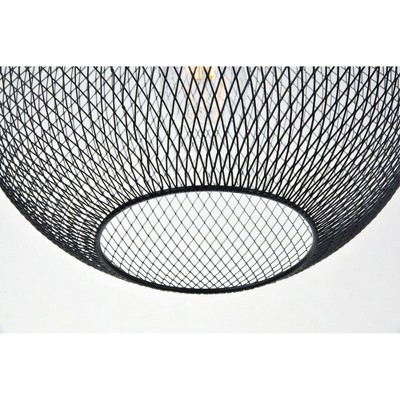 Elegant Black Iron Globe Pendant Light with Adjustable Height