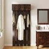 Costway Wall Mounted Entryway Wall Coat Rack with 5 Double Hooks & 2-Door Cabinet Hallway White/Brown - 2 of 4