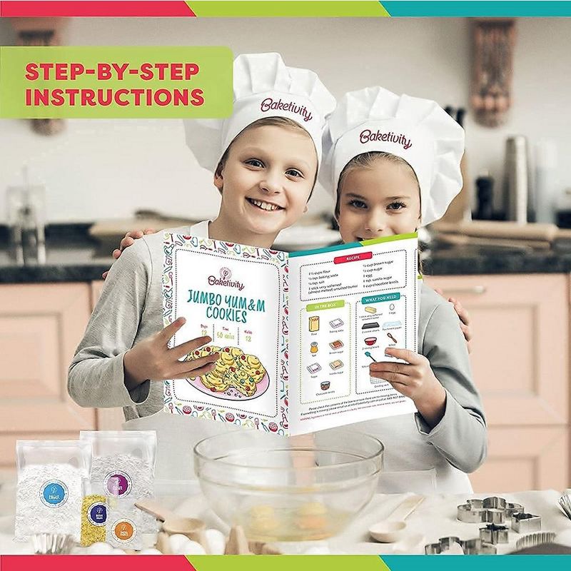 BAKETIVITY Kids Baking DIY Activity Kit - Bake Delicious Yum&m Jumbo Cookies- Real Fun Little Junior Chef Essential Kitchen Lessons, 4 of 10