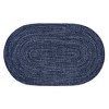 42" x 66" Chenille Tweed Collection Navy & Smoke Blue Reversible Indoor Area Utility Oval Rug - Better Trends - 2 of 4