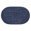 96" x 120" Chenille Tweed Collection Navy & Smoke Blue Reversible Indoor Area Utility Oval Rug - Better Trends - image 2 of 4