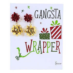 Roman 1.5 Inch Red And Gold Bow Earrings Christmas Seasonal Holiday Jewelry , Fish Hooks Christmas Jewelry (2PC) - 1 of 3