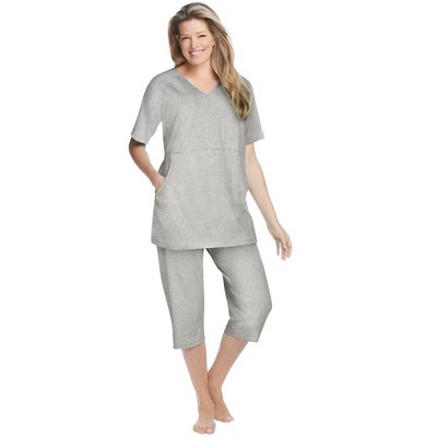 Dreams & Co. Plus Size Capri Lounge Set