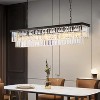 Ludomide Crystal Rectangular Chandelier, Industrial Hanging Pendant Light for Dining Room, Restaurants, Kitchen Island-L47" - 2 of 4