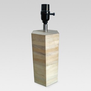 Modern Wood Small Lamp Base Natural Wood Includes Energy Efficient Light Bulb - Threshold , Size: Lamp with Energy Efficient Light Bulb