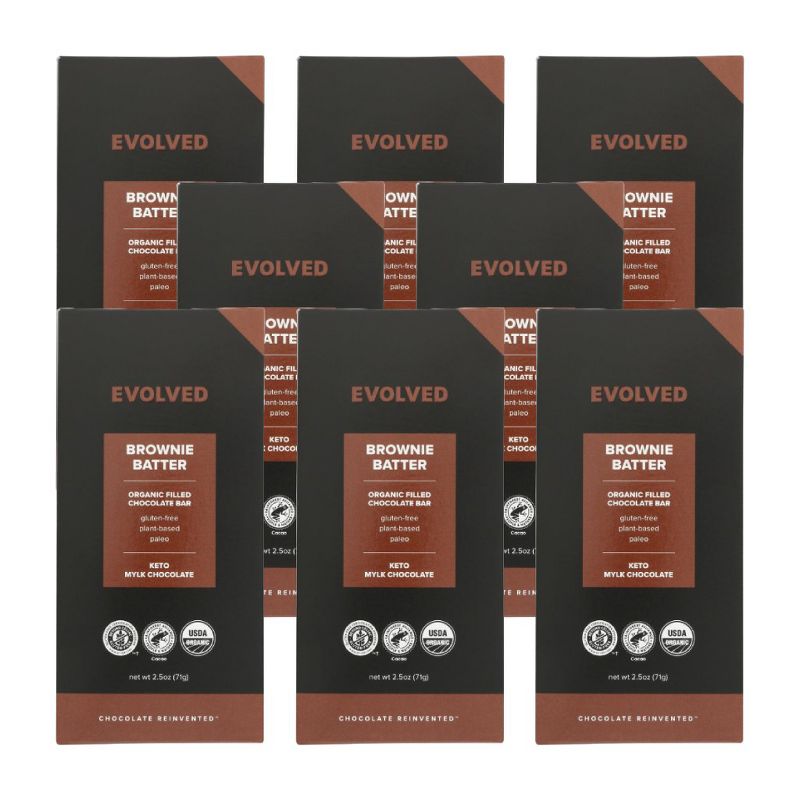 Evolved Chocolate Brownie Batter Organic Filled Chocolate Bar - Case of 8/2.5 oz, 1 of 7