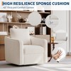 Oversized Swivel Armchair 360° Rotation, Linen Accent Chair with Ergonomic Backrest, Reading Chair for Living Room, Office, Bedroom, Nursery - 3 of 4
