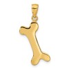 Black Bow Jewelry 14k Yellow Gold Large Polished Dog Bone Pendant - 3 of 4