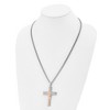 Black Bow Jewelry Stainless Steel & Rose Tone Plated Large Crucifix Necklace, 24 Inch - 2 of 4