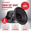 Crunch CRW12D4 12 Inch 800 Watt RMS 4 Ohm Dual Voice Coil Car Audio Subwoofer Speakers with Spade Terminals for Sealed or Vented Enclosure (2 Pack) - 2 of 4