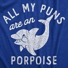 Mens All My Puns Are On Porpoise T Shirt Funny Sea Mammal Wordplay Joke Tee For Guys - Crazy Dog Men's T Shirt - 2 of 4