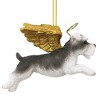 Design Toscano Honor the Pooch: Mini Schnauzer Holiday Dog Angel Ornament - 4 of 4