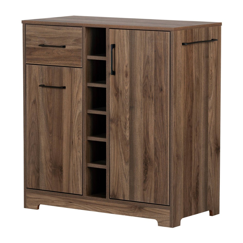 Photos - Display Cabinet / Bookcase Vietti Bar Cabinet and Bottle Storage Natural Walnut - South Shore