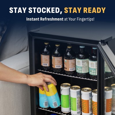 Compact Stainless Steel Undercounter Drinks Chiller with Glass Door