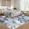 TROPOW Washable Blue Area Rug, Indoor Modern Abstract Non Slip Blue Rugs for Living Room, Low Pile Ultra Thin Throw Carpet - 3 of 4