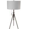 Vynxaria 32 Inch KD Shade Floor Lamp with Adjustable Brown Metal Tripod, Ideal for Bedroom, Living Room & Office - 2 of 4
