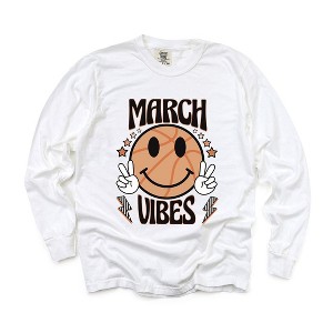 Simply Sage Market Women's March Vibes Basketball Long Sleeve Garment Dyed Tee - 1 of 2