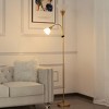Vynxaria Floor Lamps, 71.3", 2 - Light Setup, Rose - White Arched Shades, Black Body, for Bedroom/Living Room - 2 of 4