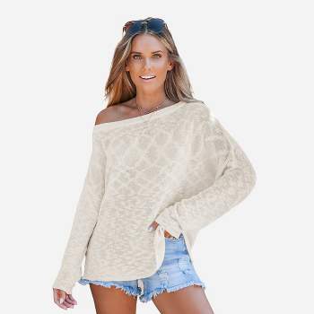 Women's One Shoulder Cutout Sweater - Cupshe