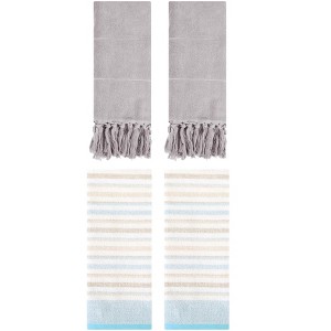 REGALWOVEN 4 Pcs Cotton Soft Absorbent Home Bathroom Decorative Hand Towel - 1 of 4