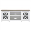 58" White TV Stand with Gray Oak Top - Henn&Hart - 2 of 4