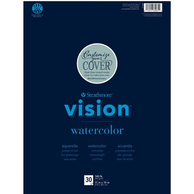 Strathmore Vision Watercolor Pad, 11 x 15 Inches, 140 lb, 30 Sheets
