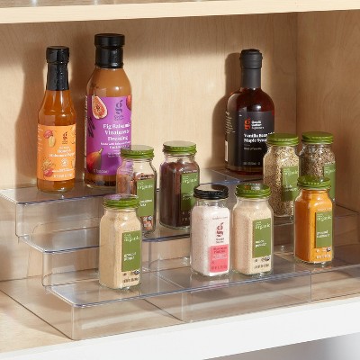 (SIDE CRACKED) Plastic 3-Tier Expandable Shelf Clear - Brightroom™: Kitchen & Pantry Organizer, Polyethylene, Spot Clean, 13.5 Width