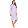 Casual Nights Women's Button Front Jacquard Terry Fleece Lounger Robe with Pockets - 2 of 4