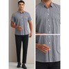 INSPIRE CHIC Men's Cotton Short Sleeve Formal Button Down Regular Fit Plaid Dress Shirts - 4 of 4