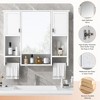 Vynxaria 35" x 28" Modern Wall-Mounted Bathroom Storage Cabinet with Mirror and Towel Bar, Perfect for Stylish Organization and Space-Saving Solutions - 3 of 4