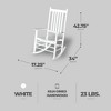 Knollwood Mission Style Timeless Classic High Back 300 Pound Weight Capacity Kiln-dried Hardwood Outdoor Patio Rocking Chair, White - 3 of 4
