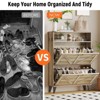 Shoe Cabinet with 2 Flip Drawer,Shoe Storage Cabinet for Entryway,Freestanding Shoe Cabinet Organizer with Open Storage,FreeStanding Shoe Rack Cabinet - 4 of 4