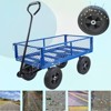 VisioGear Portable Folding Beach Wagons with Wheels, Portable Carts with Adjustable Handle, Blue & Black, 37"*19.48"*40.15" - 2 of 4