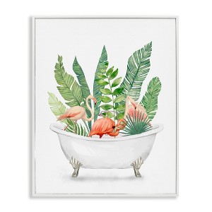 Stupell Industries Tropical Flamingoes Bathtub Plants, 20" x 16" - 1 of 4