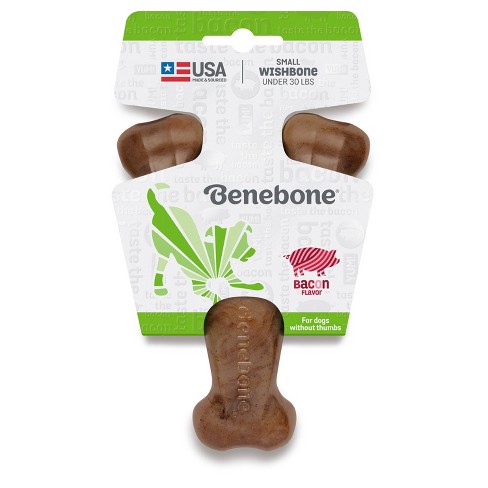 Benebone Wishbone Dog Chew Toy Bacon S