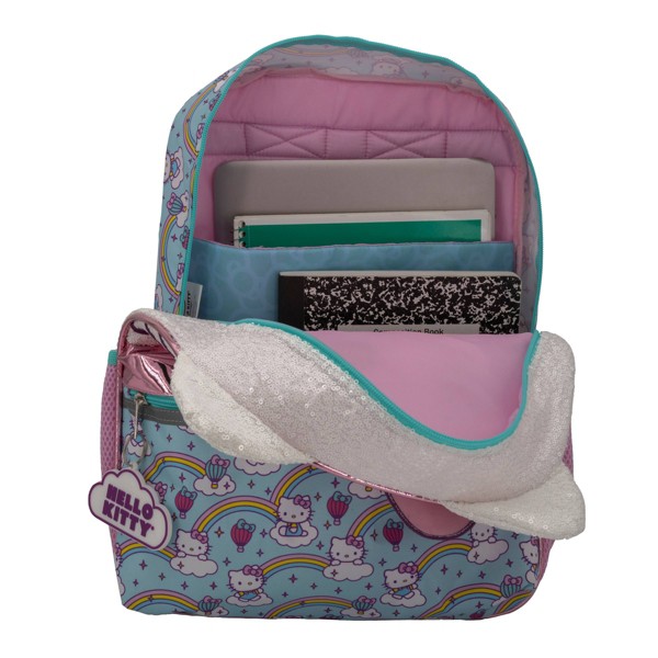 Mochila para niños de 16" de Hello Kitty - rosa/azul arcoíris 4