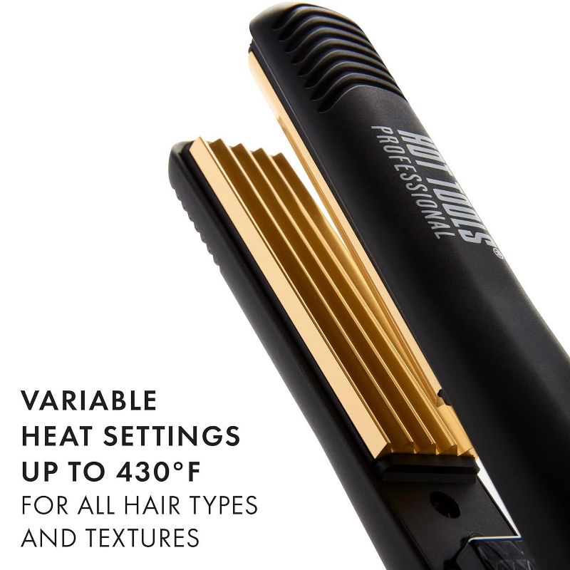 Hot Tools Pro Artist 24K Gold Crimping Iron | For Light Textured Crimps and Volume (1 in) , Micro Crimper Iron Model #HO-1174CRV2, 3 of 7