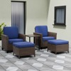 EAGLE PEAK Ocean Vista Patio Outdoor 5 piece Variated Brown Wicker Conversation Dining Chairs Set - 2 of 4