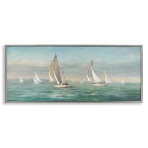Stupell Industries Sailboat Fleet Ocean Waves, 30" x 13" - 1 of 4