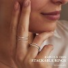 Silver Plated Thin Stackable Rings Minimalist Non Tarnish Half Cubic Zirconia Band Rings - 2 of 4