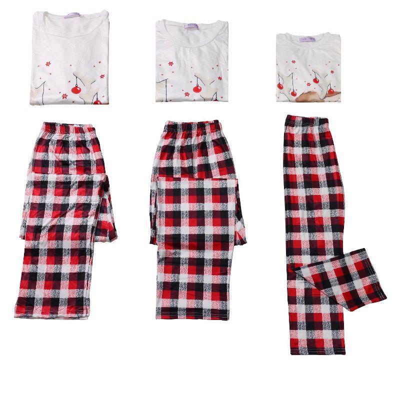 cheibear Family Christmas Pajamas Matching Sets Sleepwear Holiday Home Party Pajama Set, 3 of 5