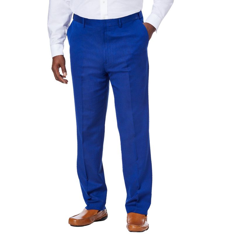 KingSize Men's Big & Tall  Linen Blend Plain Front Dress Pants, 1 of 2