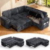 Dyonery sofa, with a pull-out bed, 5-seat sofa, adjustable backrest, storage space, small table and cup holder, tool-free assembly - 3 of 4
