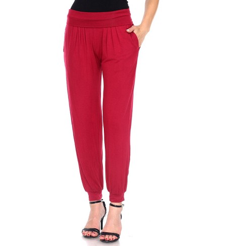 Women's Harem Pants Red Large - White Mark : Target