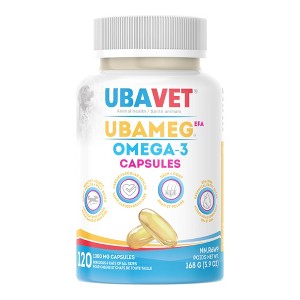 UBAVET Ubameg EFA 1000mg Omega-3 Fatty Acid Capsules for Dogs & Cats (120 caps) - 1 of 3