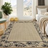 Area Rugs - Solid Bordered Modern Farmhouse Carpet Non-Slip Stain Resistant Rug for Living Room Bedroom Dining Room Office - 3 of 4