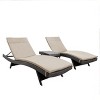 GDFStudio Olivia Outdoor Wicker 3 Piece Armless Folding Chaise Lounge Chat Set with Cushions - 2 of 4