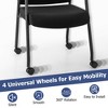 Tangkula 2 Pcs Office Guest Chairs on Wheels w/ Metal Frame & Armrests Mesh Back Office - 4 of 4