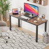Computer Desk Gaming Desk, Large Rectangular Wood Workstation, Sturdy Metal Legs, Home Office Writing Table, Easy Assembly, Grey & Black - 3 of 4